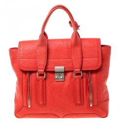 3.1 Phillip Lim Orange Leather Medium Pashli Satchel