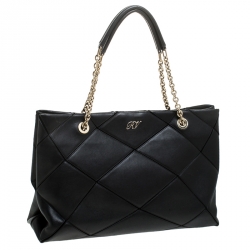 Pre Owned Roger Vivier Black Leather Prismick Tote