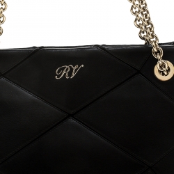 Pre Owned Roger Vivier Black Leather Prismick Tote