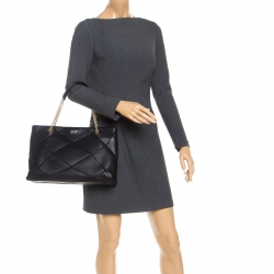 Pre Owned Roger Vivier Black Leather Prismick Tote