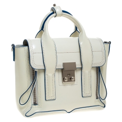 Pre Owned حقيبة 3.1 فيليب ليم باشلي ميني جلد أبيض