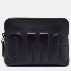 مملوكة مسبقًا 3.1 Phillip Lim Black Leather OMG Zip Pouch