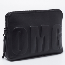مملوكة مسبقًا 3.1 Phillip Lim Black Leather OMG Zip Pouch