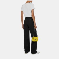 Pre Owned Acne Studios Black Wool Wide-Leg Trousers M (EU 38)
