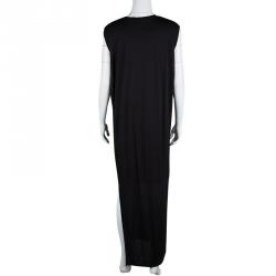 Pre Owned Acne Studios Black Tencel Jersey Asymmetric Ordelia Dress L