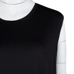 Pre Owned Acne Studios Black Tencel Jersey Asymmetric Ordelia Dress L