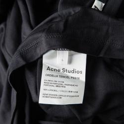 Pre Owned Acne Studios Black Tencel Jersey Asymmetric Ordelia Dress L