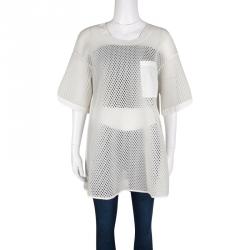 Pre Owned Acne Studios Off White Oversized Avre Mesh Top S