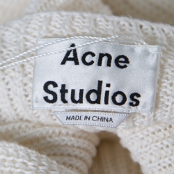 Pre Owned Acne Studios Cream Chunky Linen Knit Deborah V Neck Pullover M