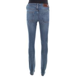 Pre Owned Acne Indigo Faded Effect Denim Stretch Slim Fit Jeans S