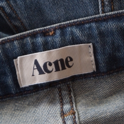 Pre Owned Acne Indigo Faded Effect Denim Stretch Slim Fit Jeans S