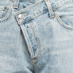 Agolde Blue Distressed Denim Cross-Cross Jeans S Waist 25"