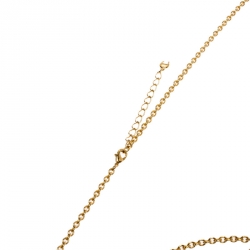 Pre Owned Aigner Crystal Faux Pearl Gold Plated Long Pendant Necklace