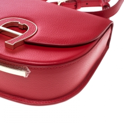 Aigner Red Leather Mini Pina Crossbody Bag