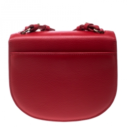 Aigner Red Leather Mini Pina Crossbody Bag