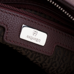 Aigner Maroon Leather Ava Crossbody Bag