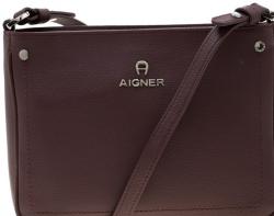 Aigner Maroon Leather Ava Crossbody Bag