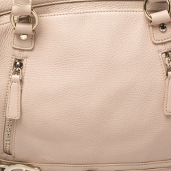 Pre Owned Aigner Beige Leather Front Zipped Satchel