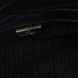 Pre Owned Aigner Black Leather Flap Crossbody Bag