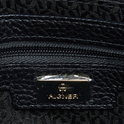Pre Owned Aigner Black Leather Flap Crossbody Bag