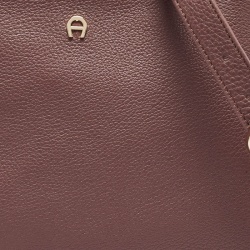 Pre Owned Aigner Old Rose/Brown Leather and Suede Top Handle Bag