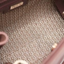 Pre Owned Aigner Old Rose/Brown Leather and Suede Top Handle Bag