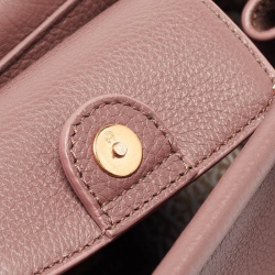 Pre Owned Aigner Old Rose/Brown Leather and Suede Top Handle Bag