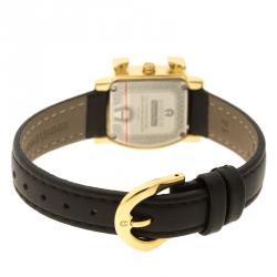 Pre Owned Aigner White Mother of Pearl Gold Plated Stainless Steel Genua Due A31000 Women's Wristwatch 26 mm