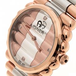 Pre Owned Aigner Rose Gold Tone Stainless Steel Grassano A109200 Women's Wristwatch 30 mm