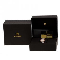 Pre Owned Aigner Rose Gold Tone Stainless Steel Grassano A109200 Women's Wristwatch 30 mm