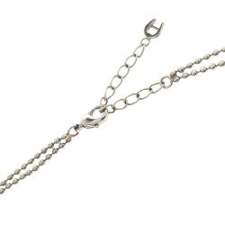 Aigner Faux Pearl Beaded Silver Tone Lariat Loop Necklace