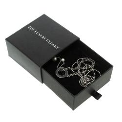 Aigner Faux Pearl Beaded Silver Tone Lariat Loop Necklace