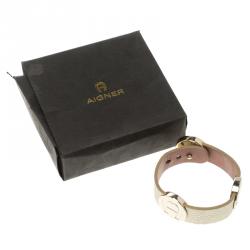 Pre Owned سوار إيغنر ذهبي اللون بالشعار عريض