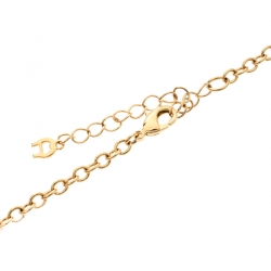Pre Owned Aigner Logo Crystal Two Tone Metal Pendant Necklace