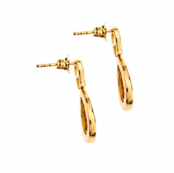 Aigner Crystal Studded Gold Tone Drop Earrings