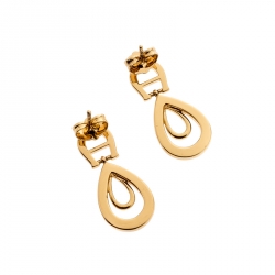 Aigner Crystal Studded Gold Tone Drop Earrings