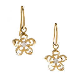 Pre Owned Aigner Gold Tone Hoop Drop Earrings