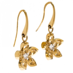 Pre Owned Aigner Gold Tone Hoop Drop Earrings