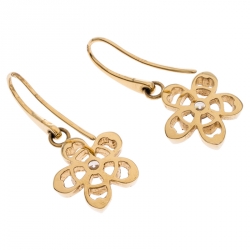 Pre Owned Aigner Gold Tone Hoop Drop Earrings