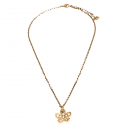 مملوكة مسبقًا قلادة أينغر دلاية مرصعة كريستال ذهبية