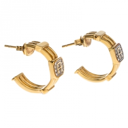 Pre Owned Aigner Logo Crystal Gold Tone Earring Necklace Set