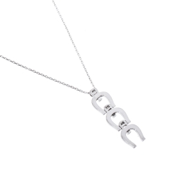 مملوكة مسبقًا Aigner Logo Silver Pendant Necklace
