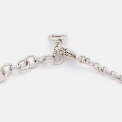 Pre Owned Aigner Silver Tone Lucky Charm Chain Bracelet