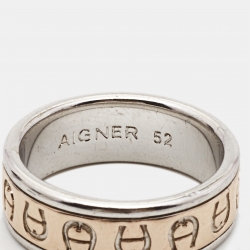 Aigner Logo Two Tone Ring Size 52