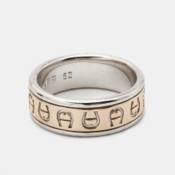 Aigner Logo Two Tone Ring Size 52