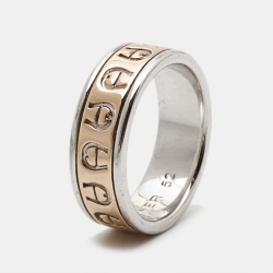 Aigner Logo Two Tone Ring Size 52