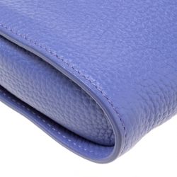 Pre Owned Aigner Purple Leather Ivy Clutch