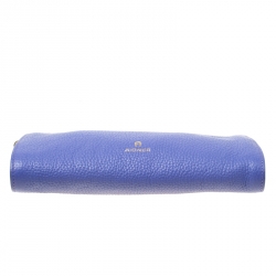 Pre Owned Aigner Purple Leather Ivy Clutch