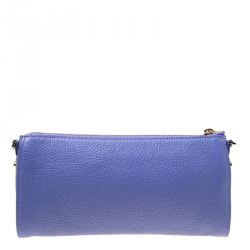 Pre Owned Aigner Purple Leather Ivy Clutch