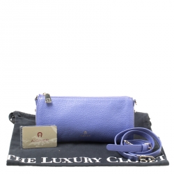 Pre Owned Aigner Purple Leather Ivy Clutch